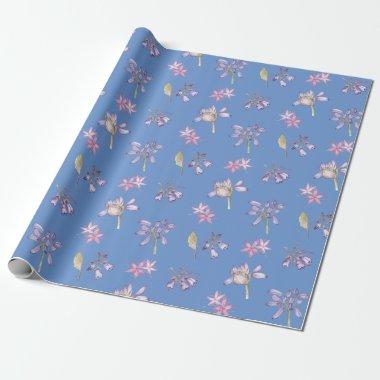 Minimalist Purple Wildflower Baby Shower Floral Wrapping Paper
