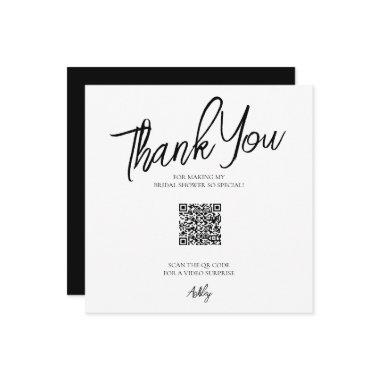 Minimalist QR Code Bridal Shower Thank You Invitations