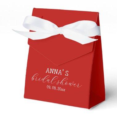 Minimalist Red and White Bridal Shower Favor Boxes