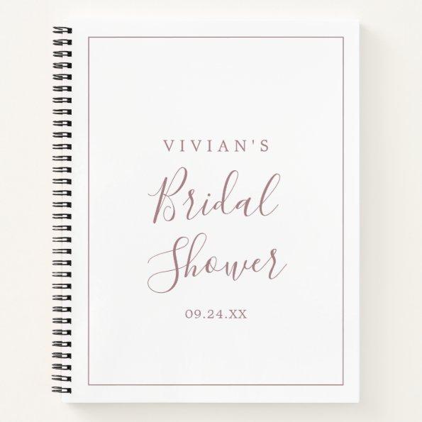 Minimalist Rose Gold Bridal Shower Gift List Notebook