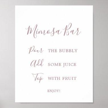 Minimalist Rose Gold Bridal Shower Mimosa Bar Sign