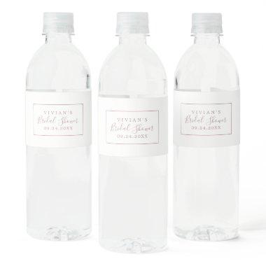 Minimalist Rose Gold  Water Bottle Label