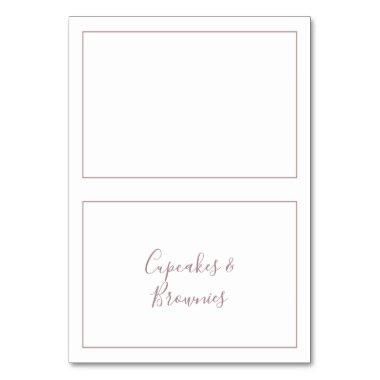 Minimalist Rose Gold Buffet Food Labels Table Number