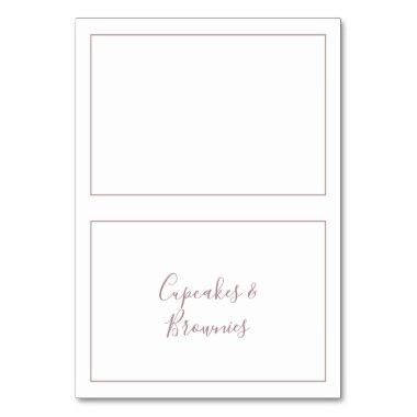 Minimalist Rose Gold Buffet Food Labels Table Number