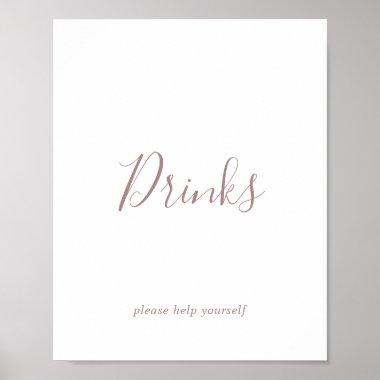 Minimalist Rose Gold Drinks Sign