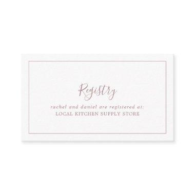 Minimalist Rose Gold Gift Registry Enclosure Invitations