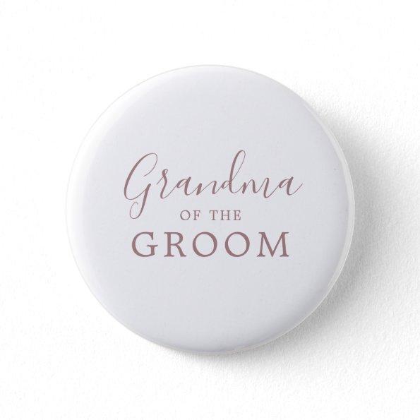 Minimalist Rose Gold Groom Grandma Bridal Shower Button