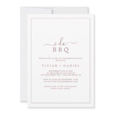 Minimalist Rose Gold I Do BBQ Engagement Party Invitations