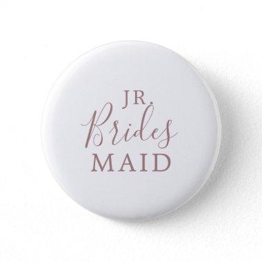Minimalist Rose Gold Jr. Bridesmaid Bridal Shower Button