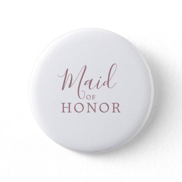 Minimalist Rose Gold Maid of Honor Bridal Shower Button