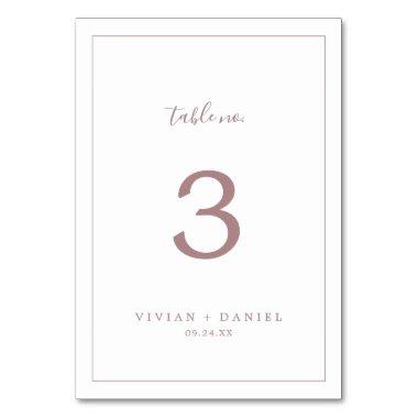 Minimalist Rose Gold Table Number
