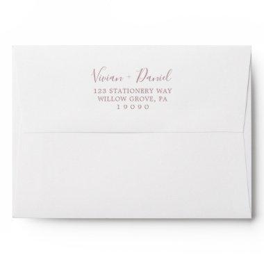 Minimalist Rose Gold Wedding Invitations Envelope