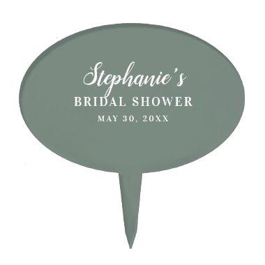 Minimalist Sage Green and White    Cake Topper
