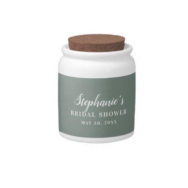 Minimalist Sage Green and White    Candy Jar
