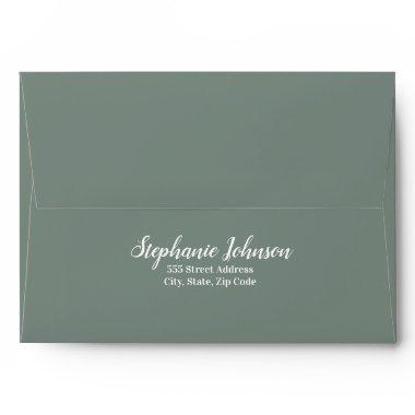 Minimalist Sage Green and White  Envelope