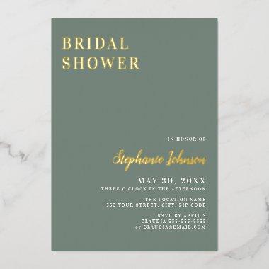 Minimalist Sage Green and White   Foil