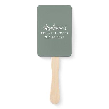 Minimalist Sage Green and White    Hand Fan