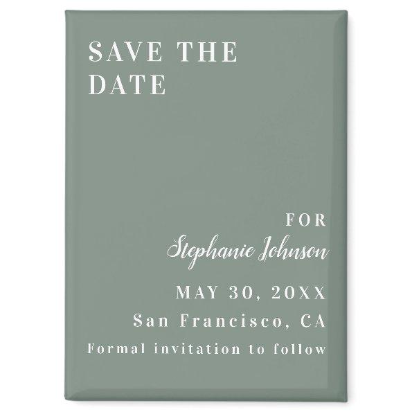 Minimalist Sage Green and White    Magnet