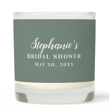 Minimalist Sage Green and White    Scented Candle