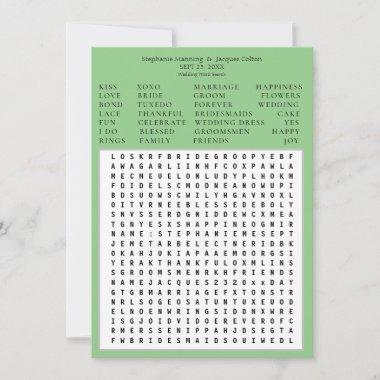 Minimalist Save the Date Word Search - Green Invitations