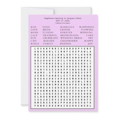 Minimalist Save the Date Word Search - Lavender Invitations