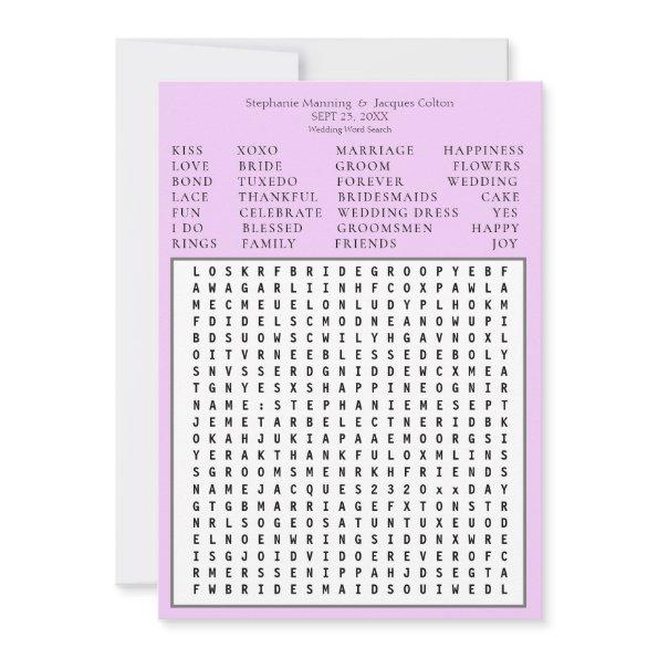 Minimalist Save the Date Word Search - Lavender