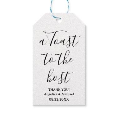 Minimalist Scrip Hostess Thank You Wine Bottle Tag