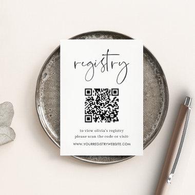 Minimalist Script Bridal or Baby Shower Registry Enclosure Invitations