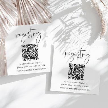 Minimalist Script Bridal or Baby Shower Registry Enclosure Invitations