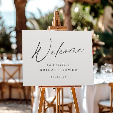 Minimalist script bridal shower welcome sign