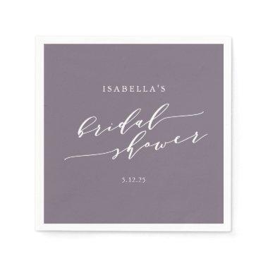 Minimalist Script Custom  Dark Purple Napkins