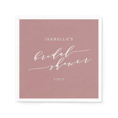 Minimalist Script Custom  Dusty Rose Napkins
