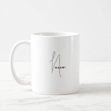 Minimalist Script | Custom Monogram and Name Coffee Mug