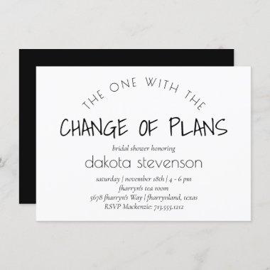 Minimalist Script | One With the Change of Plans Invitations