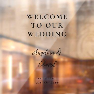 Minimalist Script Photo Wedding Welcome Sign