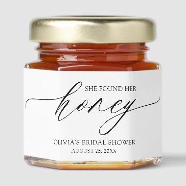 Minimalist She Found Her Honey  Honey Jar Favors