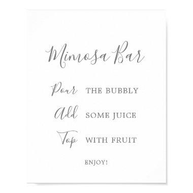 Minimalist Silver Bridal Shower Mimosa Bar Sign