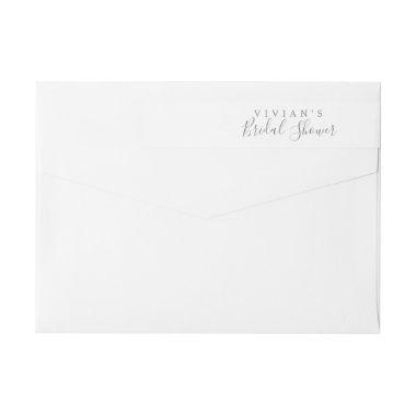 Minimalist Silver Bridal Shower Wrap Around Label