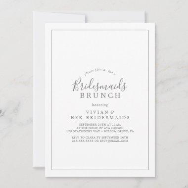 Minimalist Silver Bridesmaids Brunch Invitations