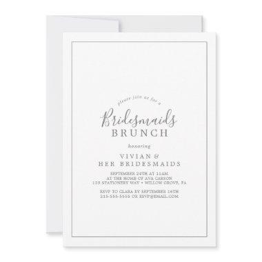 Minimalist Silver Bridesmaids Brunch Invitations