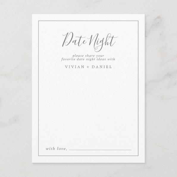 Minimalist Silver Date Night Idea Invitations