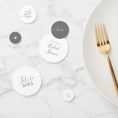 Minimalist Silver Gray Bridal Shower Confetti