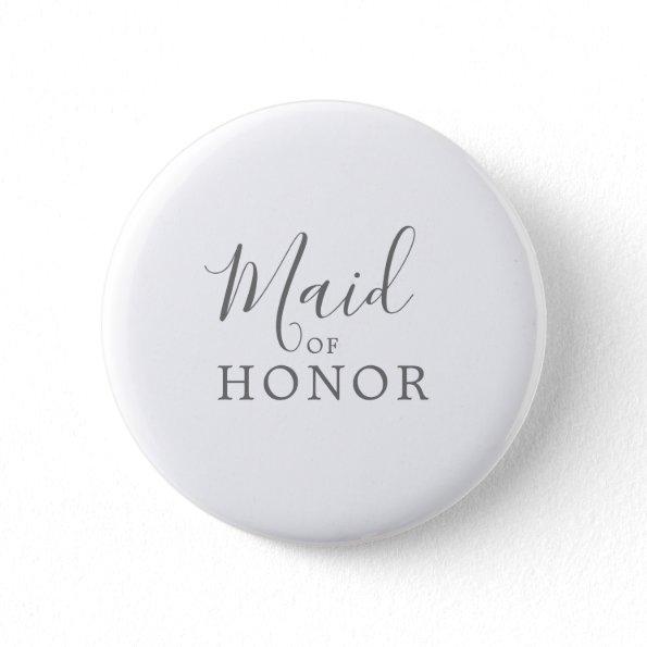 Minimalist Silver Maid of Honor Bridal Shower Button