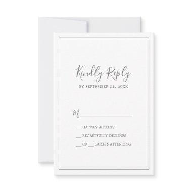 Minimalist Silver Simple RSVP Card