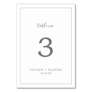 Minimalist Silver Table Number