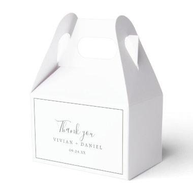 Minimalist Silver Thank You Favor Box