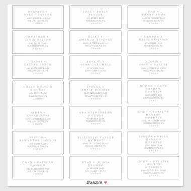 Minimalist Silver Typography Guest Address Labels