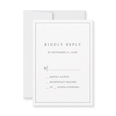 Minimalist Silver Typography Simple RSVP Card