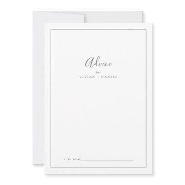 Minimalist Silver Wedding Advice Card