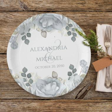 Minimalist Simple Wedding Calligraphy Template Pap Paper Plates